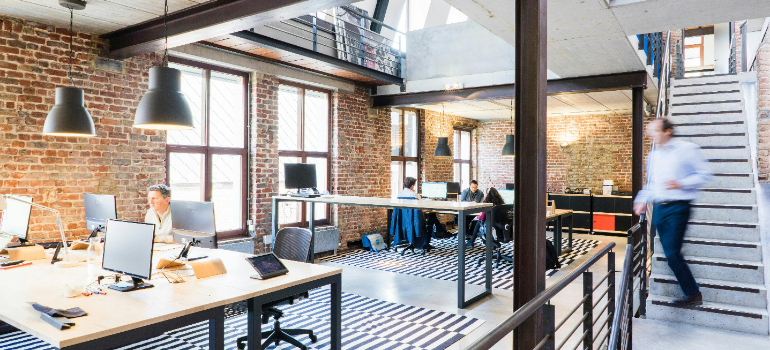 People in a new office