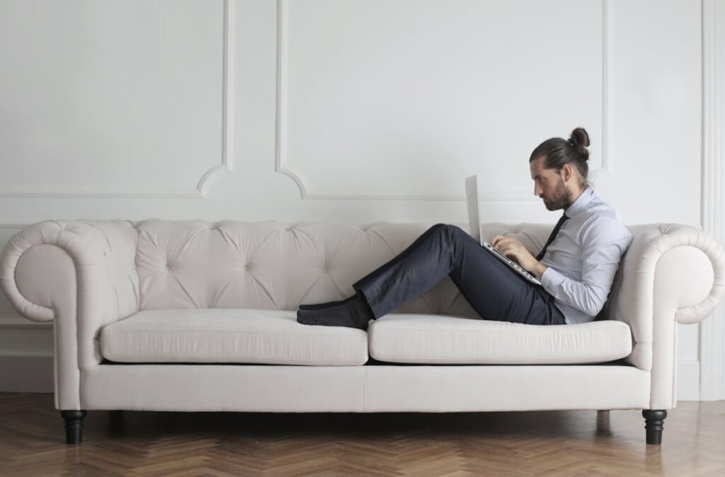 man on a couch