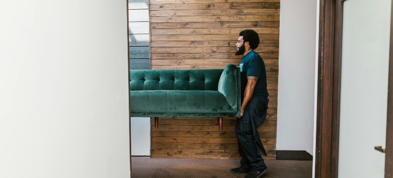 the process of moving a couch